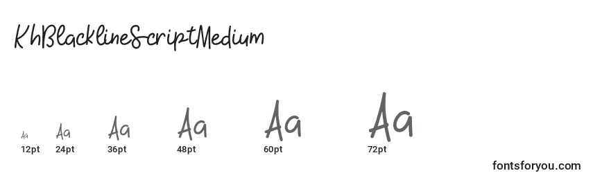 Размеры шрифта KhBlacklineScriptMedium