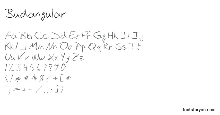 Fuente Budangular - alfabeto, números, caracteres especiales
