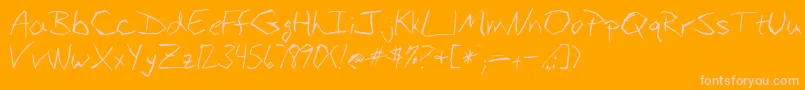 Budangular Font – Pink Fonts on Orange Background