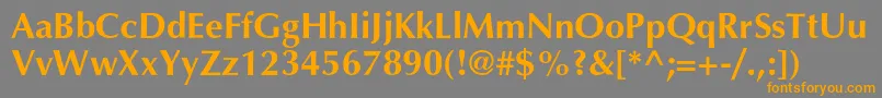 VariantcBold-Schriftart – Orangefarbene Schriften auf grauem Hintergrund