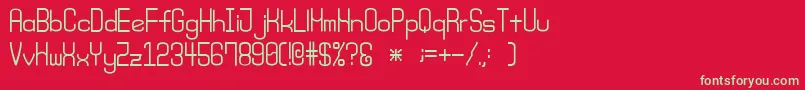 フォントMondaySrb – 赤い背景に緑の文字