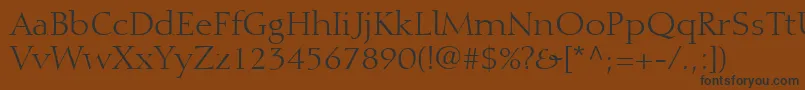 DiotimaLtRoman-Schriftart – Schwarze Schriften auf braunem Hintergrund