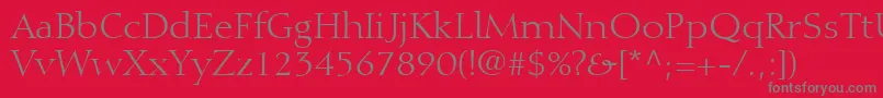 フォントDiotimaLtRoman – 赤い背景に灰色の文字