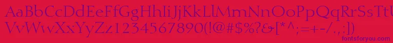 DiotimaLtRoman Font – Purple Fonts on Red Background