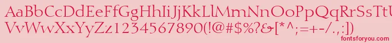 DiotimaLtRoman Font – Red Fonts on Pink Background