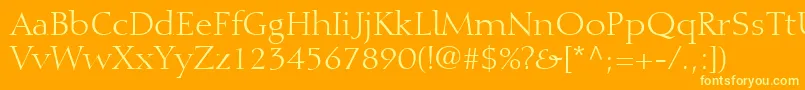 DiotimaLtRoman Font – Yellow Fonts on Orange Background
