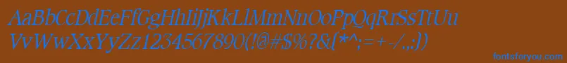 CotlinItalic Font – Blue Fonts on Brown Background