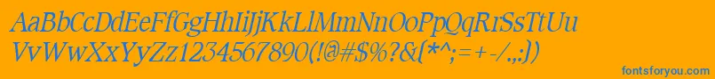 CotlinItalic Font – Blue Fonts on Orange Background