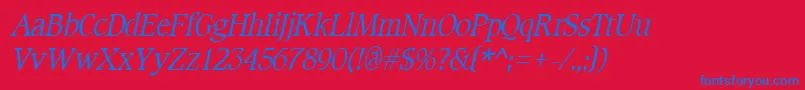 CotlinItalic Font – Blue Fonts on Red Background