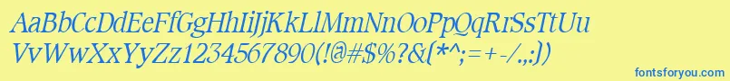 CotlinItalic Font – Blue Fonts on Yellow Background