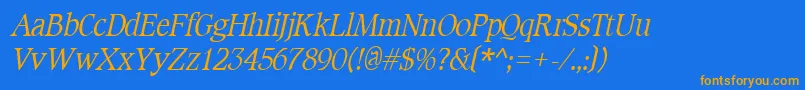 CotlinItalic Font – Orange Fonts on Blue Background