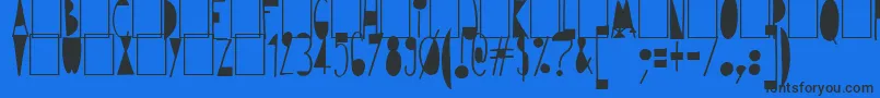 Avantgardiste1934-Schriftart – Schwarze Schriften auf blauem Hintergrund