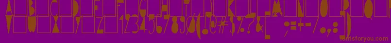 Avantgardiste1934-Schriftart – Braune Schriften auf violettem Hintergrund