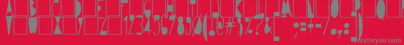 Avantgardiste1934-Schriftart – Graue Schriften auf rotem Hintergrund