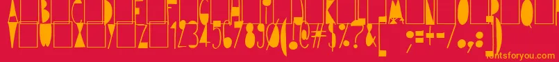 Avantgardiste1934-Schriftart – Orangefarbene Schriften auf rotem Hintergrund