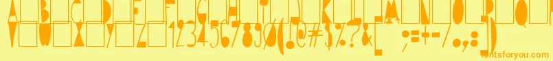 Czcionka Avantgardiste1934 – pomarańczowe czcionki na żółtym tle