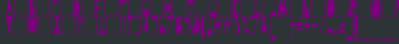 Lisätietoja Avantgardiste1934-fontista Avantgardiste1934-fontti – violetit fontit mustalla taustalla