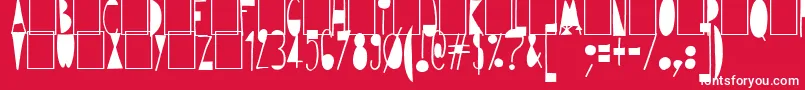 Fonte Avantgardiste1934 – fontes brancas em um fundo vermelho