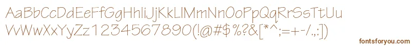 TektonproLight Font – Brown Fonts on White Background