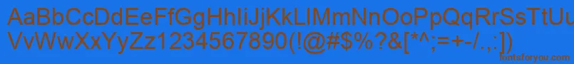 ArialKoi8 Font – Brown Fonts on Blue Background