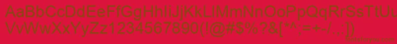 ArialKoi8 Font – Brown Fonts on Red Background