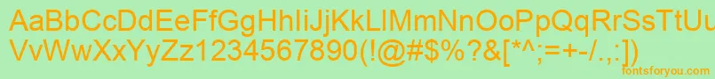 ArialKoi8 Font – Orange Fonts on Green Background