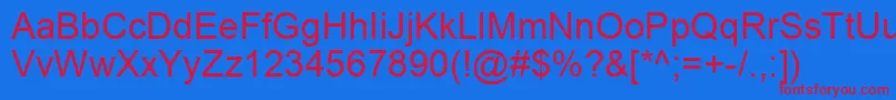 ArialKoi8 Font – Red Fonts on Blue Background