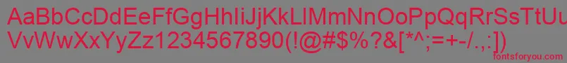 ArialKoi8 Font – Red Fonts on Gray Background