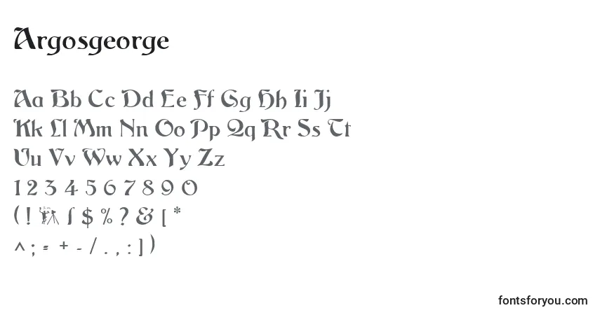 Argosgeorge-fontti – aakkoset, numerot, erikoismerkit
