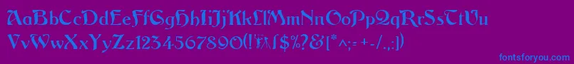 Argosgeorge-Schriftart – Blaue Schriften auf violettem Hintergrund