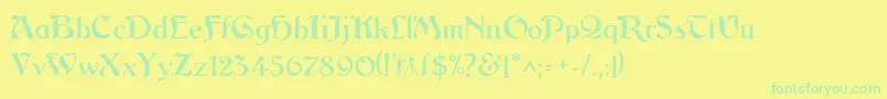 Argosgeorge-Schriftart – Grüne Schriften auf gelbem Hintergrund