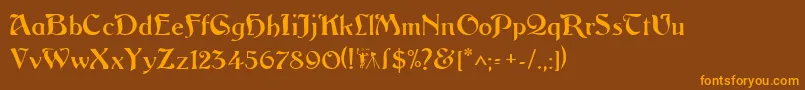 Argosgeorge Font – Orange Fonts on Brown Background