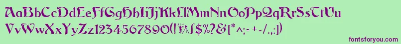 Argosgeorge Font – Purple Fonts on Green Background
