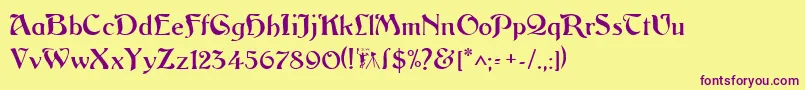 Argosgeorge Font – Purple Fonts on Yellow Background