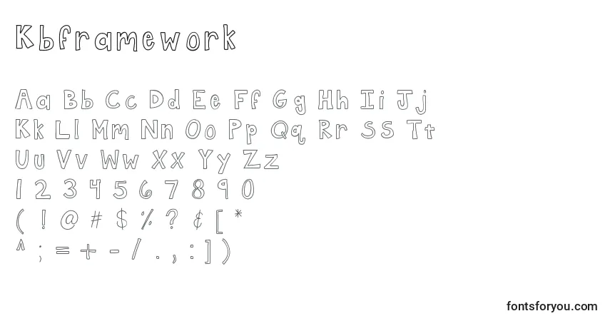 Kbframework-fontti – aakkoset, numerot, erikoismerkit