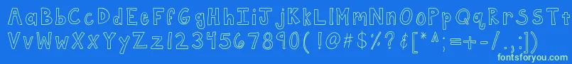 Kbframework Font – Green Fonts on Blue Background