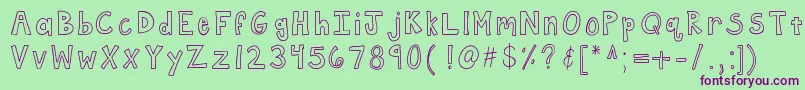 Kbframework Font – Purple Fonts on Green Background