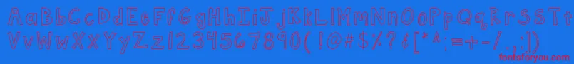 Kbframework Font – Red Fonts on Blue Background