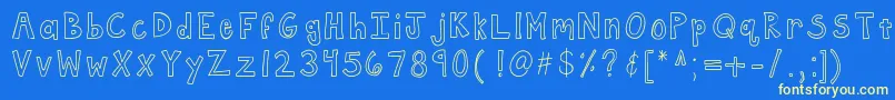 Kbframework Font – Yellow Fonts on Blue Background