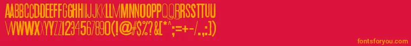 QuietZoo-fontti – oranssit fontit punaisella taustalla