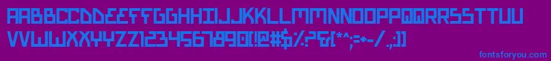 BionicTypeBold-fontti – siniset fontit violetilla taustalla