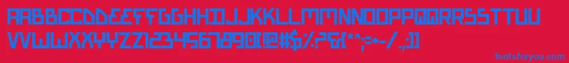 Czcionka BionicTypeBold – niebieskie czcionki na czerwonym tle