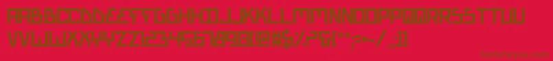 BionicTypeBold-Schriftart – Braune Schriften auf rotem Hintergrund