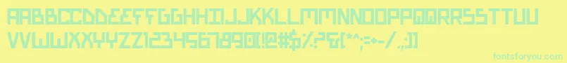Czcionka BionicTypeBold – zielone czcionki na żółtym tle