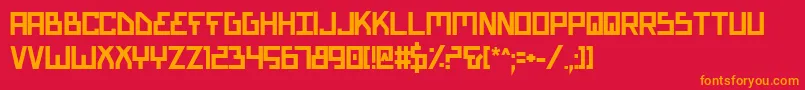 フォントBionicTypeBold – 赤い背景にオレンジの文字