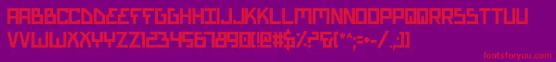 Czcionka BionicTypeBold – czerwone czcionki na fioletowym tle