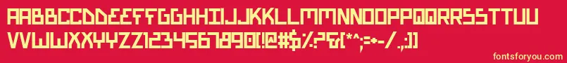BionicTypeBold Font – Yellow Fonts on Red Background