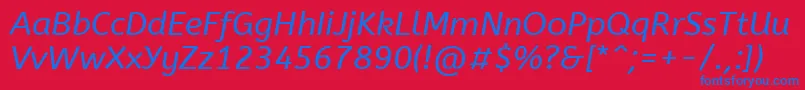 AbeezeeItalic Font – Blue Fonts on Red Background