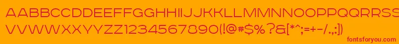 フォントRoadradioThin – オレンジの背景に赤い文字