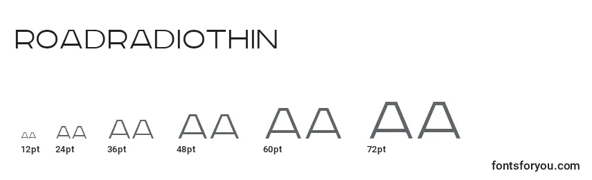 RoadradioThin Font Sizes